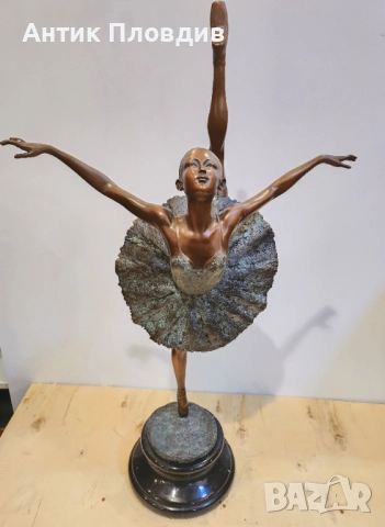 Голяма бронзова фигура на балерина, 66 см, снимка 7 - Декорация за дома - 52736761