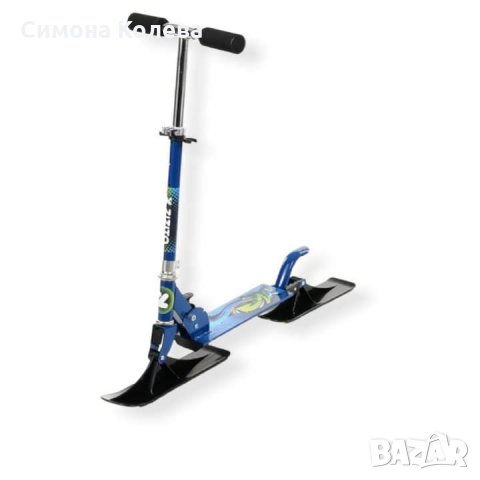 ✨Сгъваема тротинетка LUMI 2 в 1 със ски и колела, синя
