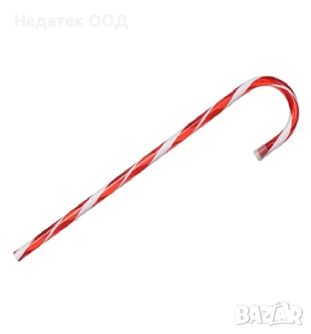 Коледно декоративно светещо бастунче, Червен, 60 см