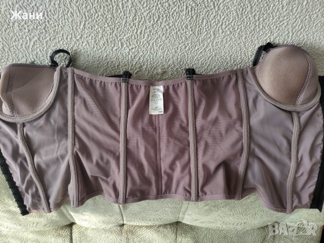 H&M лилаво бюстие кюрсет с черна дантела, снимка 4 - Корсети, бюстиета, топове - 44451008