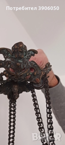 Старинен бронзов канделабър, снимка 4 - Антикварни и старинни предмети - 52226152