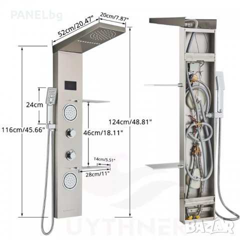 Хидромасажен душ панел Хавасу,ЛЕД светлини,инфо дисплей-БЕЗПЛАТНА ДОСТАВКА, снимка 10 - Душове - 35561272