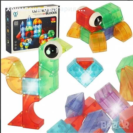 Магнитен LED Конструктор 32 елемента