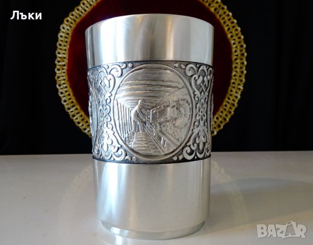 Чаша,халба от калай в чест на Миньорите. , снимка 5 - Антикварни и старинни предмети - 39967991