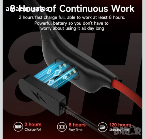 IFECCO X27 Водоустойчиви слушалки IP68 Bluetooth 6.0,с 8GB MP3,с костна проводимост (сини), снимка 6 - Безжични слушалки - 54239527