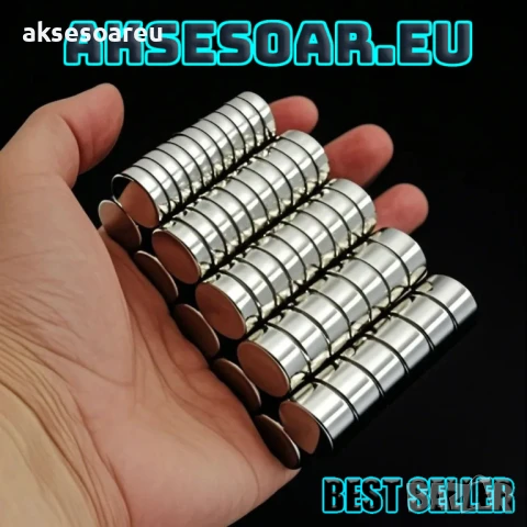 10 бр. Супер силни нови неодимови дискови малки 10 х 2 мм. мощни магнити за хладилник и офис магнит, снимка 3 - Други инструменти - 50522985