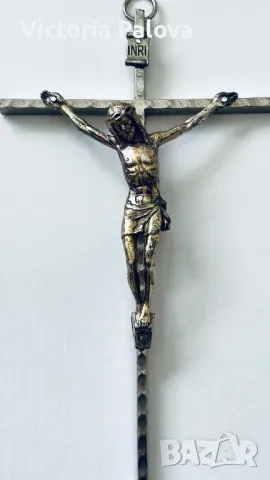 Метален кръст Разпятие Христово Италия, снимка 5 - Антикварни и старинни предмети - 49815161