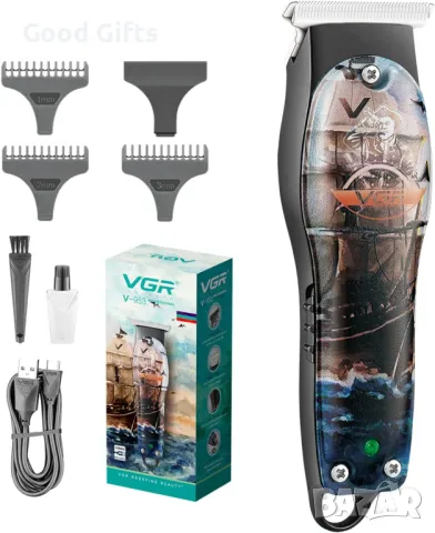 Машинка за подстригване VGR V-953 – Безжична, USB зареждане, Професионално оформление