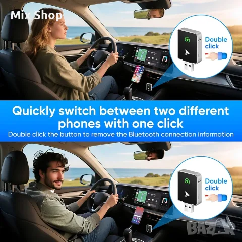 Нов Безжичен адаптер за CarPlay и Android Auto, снимка 4 - Аксесоари и консумативи - 55726587