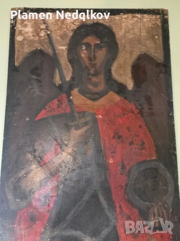 Стара икона на свети Архангел., снимка 2 - Антикварни и старинни предмети - 52435000