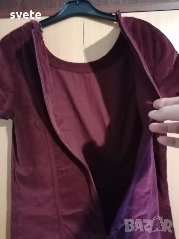 Вишнева джинсова рокля, снимка 6 - Рокли - 35422507