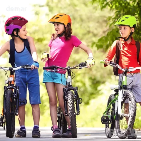 Детска каска, CE EN Сертифицирана, възраст 5-12 години, регулируема, 51-55 см, лилаво+розово, снимка 2 - Други - 47991261