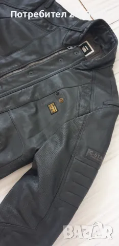 G - Star MFD  Leather Jacket Mens Size 50/L ОРИГИНАЛ! Ест. кожа! Мъжко Кожено Яке., снимка 5 - Якета - 47777518