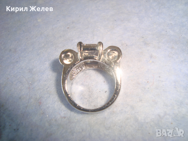 КРАСИВ БЛЕСТЯЩ ПОСРЕБРЕН АРТ ПРЪСТЕН с ОГРОМЕН ЮВЕЛИРНО ФАСЕТИРАН ЦИРКОН 20816, снимка 11 - Пръстени - 36380400