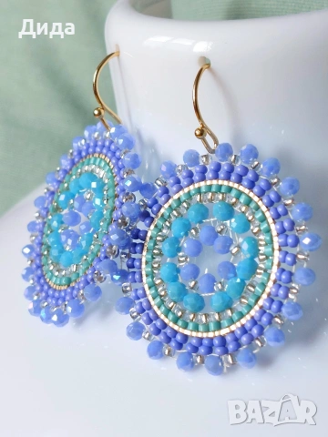 Нови обеци с кукички в три цвята, снимка 2 - Обеци - 53959474