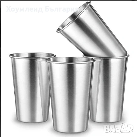 4бр Стоманени метални чаши в калъф, снимка 9 - Чаши - 54343627