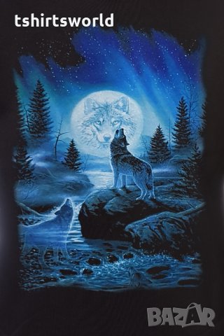 Нов детски суичър с дигитален печат Вълк, пълнолуние, Серия вълци, снимка 2 - Детски анцузи и суичери - 34524300
