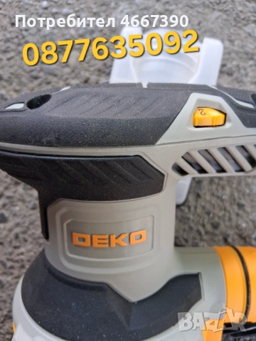 Шлайф машина DEKO Electric Sander with 16 Sandpapers, 14000RPM, 5-Inch, снимка 5 - Шлайфмашини - 54351323