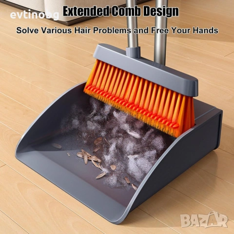 Комплект висококачествена метла с лопата, снимка 4 - Мопове, кофи, четки и метли - 54077234