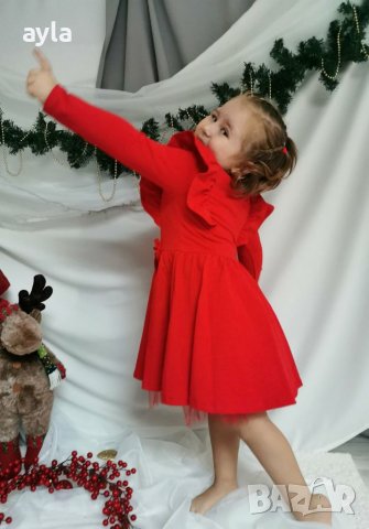 Детска червена рокличка , снимка 3 - Детски рокли и поли - 39756441