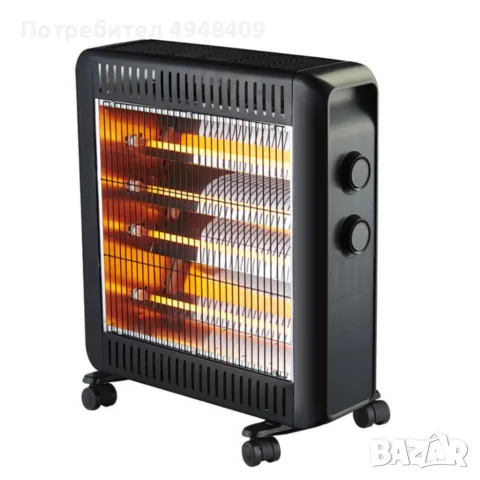 Кварцова печка 2200W с 4 тръби – бързо отопление и нисък разход, снимка 2 - Отоплителни печки - 56218466
