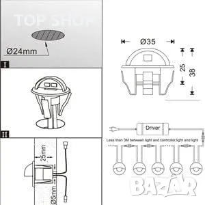 LED светлини за двор, градина, стълби, пътеки, под 10 броя, снимка 6 - Външни лампи - 49682807