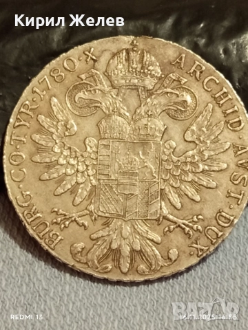 Сребърна монета талер 1780г. Мария Терезия Австро-Унгария рядка за КОЛЕКЦИЯ 52271, снимка 15 - Нумизматика и бонистика - 52432739