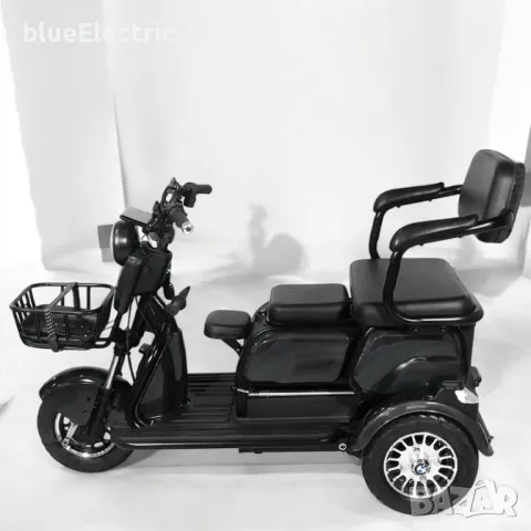 Електрическа триместна триколка blueElectric C1 1800W | 48V | 24Ah | BLACK, снимка 3 - Мотоциклети и мототехника - 49745569