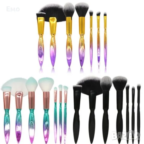 Промоция: Комплект "Еднорог" от 7 разноцветни четки за грим HZS91, снимка 15 - Козметика за лице - 47916959