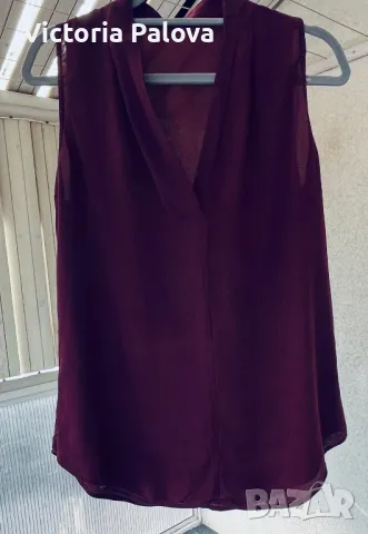 Красива блуза-потник коприна 100%, снимка 2 - Корсети, бюстиета, топове - 49510275