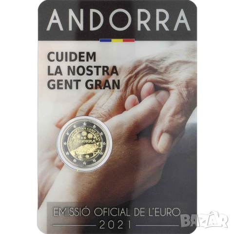 Андора 2 евро 2021 Грижа за възрастните хора, снимка 2 - Нумизматика и бонистика - 53947361