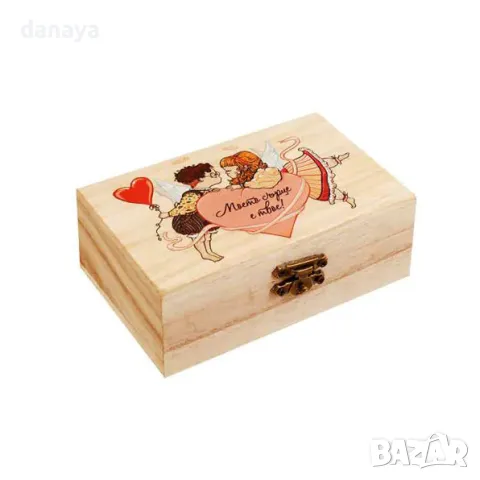5638 Дървена кутия с пожелание за Свети Валентин, снимка 4 - Декорация за дома - 48677713