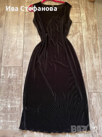 Нова дълга ежедневна черна рипс плисе еластична рокля рипс 44 нолер , снимка 7 - Рокли - 37612454