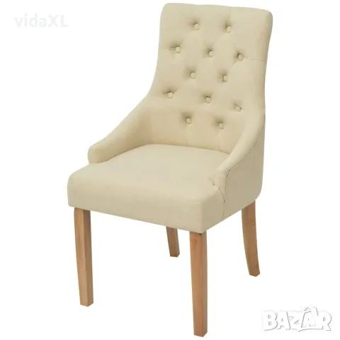 vidaXL Трапезни столове, 6 бр, кремави, плат(SKU: 274426​), снимка 2 - Столове - 56129406
