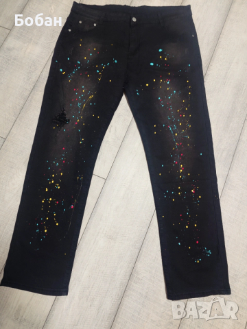 Нови напръскани уникални дънки хл размер 