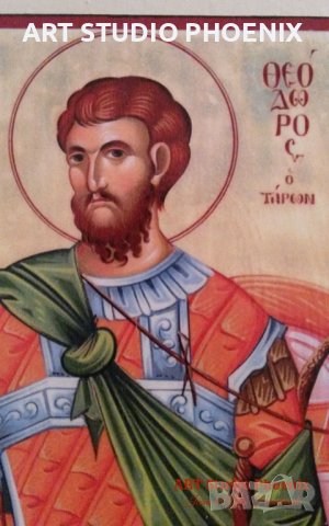 Икона на Свети Теодор Тирон icona Sveti Teodor Tiron, снимка 2 - Картини - 13472969