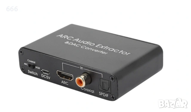 AMRINUGL HDMI ARC адаптер, цифрово-аналогов аудио конвертор, 192KHz, 4K, за аудио система, снимка 3 - Друга електроника - 54265266