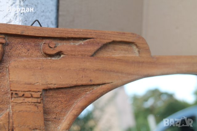 Стара дъбова рамка с огледало /1940 година/, снимка 3 - Антикварни и старинни предмети - 42357166