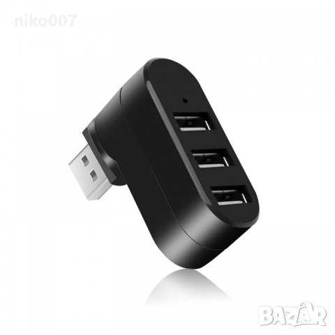 Нов USB HUB 2.0-USB АДАПТЕР-Сплитер-USB Разклонител-със завъртащо рамо , снимка 2 - Зарядни за кола - 29398369