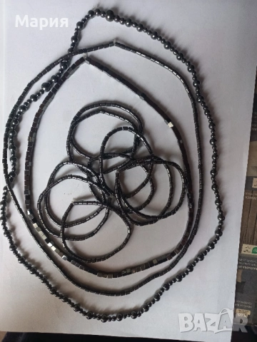 Мъниста кафяви и златисти, нанизи хематит , снимка 5 - Колиета, медальони, синджири - 53288277