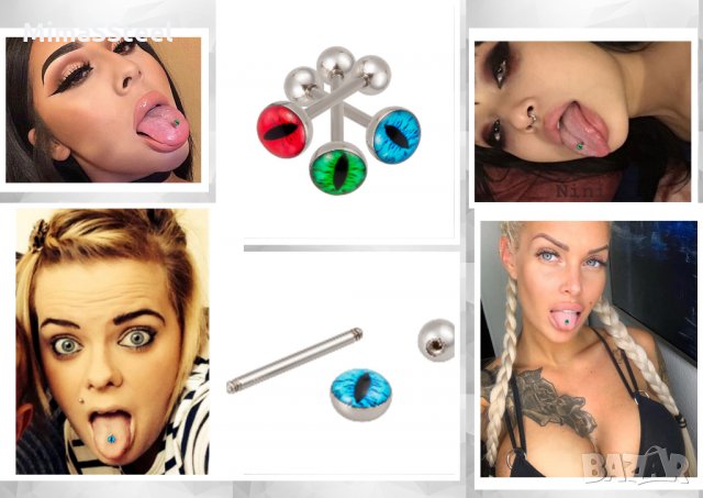 Пиърсинг обица за език Pterodactyl eye, снимка 2 - Други - 29654978