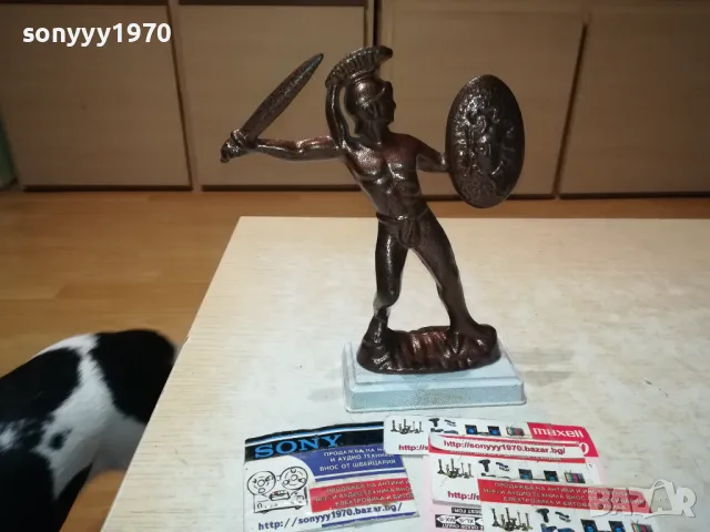LEONIDAS-МЕТАЛНА ФИГУРА 22Х17Х6СМ-ВНОС SWISS 1201251912, снимка 8 - Антикварни и старинни предмети - 48654864