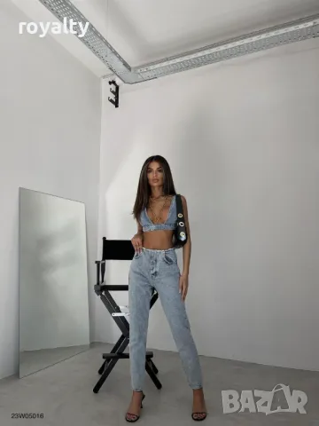 ПРОМОЦИЯ  Дамски сини дънки с ниска талия SENIYORA, снимка 3 - Спортни екипи - 49493032