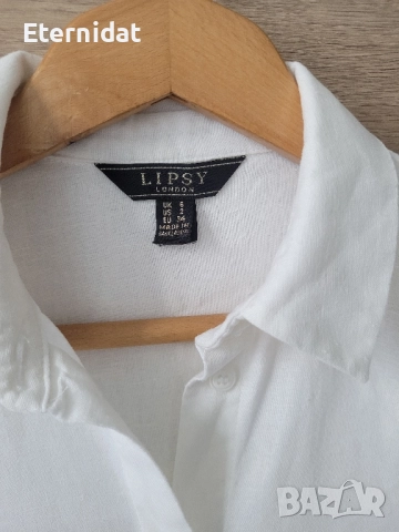 Бяла риза LIPSY LONDON лен , снимка 2 - Ризи - 51863402