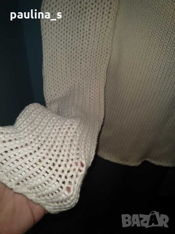 Бяло памучно поло "Zara"® / голям размер , снимка 2 - Блузи с дълъг ръкав и пуловери - 12188200