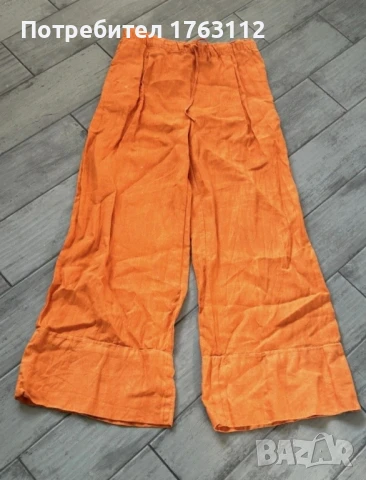 Zara ленен оранжев панталон с връзки, М размер, но по-скоро Л-ХЛ