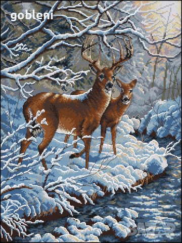 гоблен "ДВОЙКА В ГОРАТА" - ДПМ; 24 цвята; шев 1:1 и 1:4, снимка 2 - Гоблени - 38580957