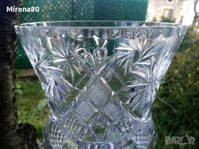 Българска кристална ваза, снимка 3 - Вази - 54133755