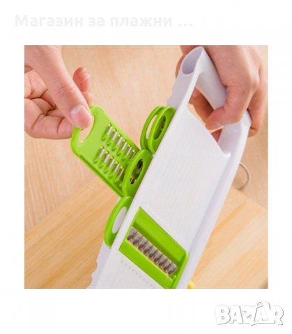 КУХНЕНСКО РЕНДЕ ЗА ЗЕЛЕНЧУЦИ С 5 ПРИСТАВКИ И ДЪРЖАЧ - код 1808, снимка 3 - Аксесоари за кухня - 34263905