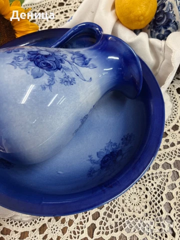 Комплект за лична хигиена или умивалник за спалня💙 Според мен е съвременна репродукция , снимка 6 - Сервизи - 51174811